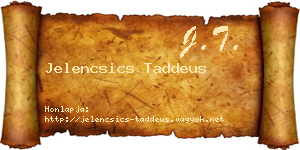 Jelencsics Taddeus névjegykártya
